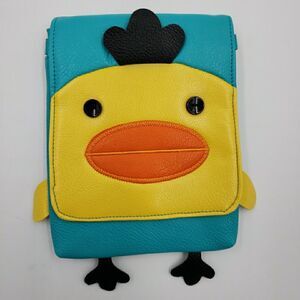 Cute Duck Face Small Crossbody Shoulder Bag Zip Pouch Purse Vegan Leather Gift